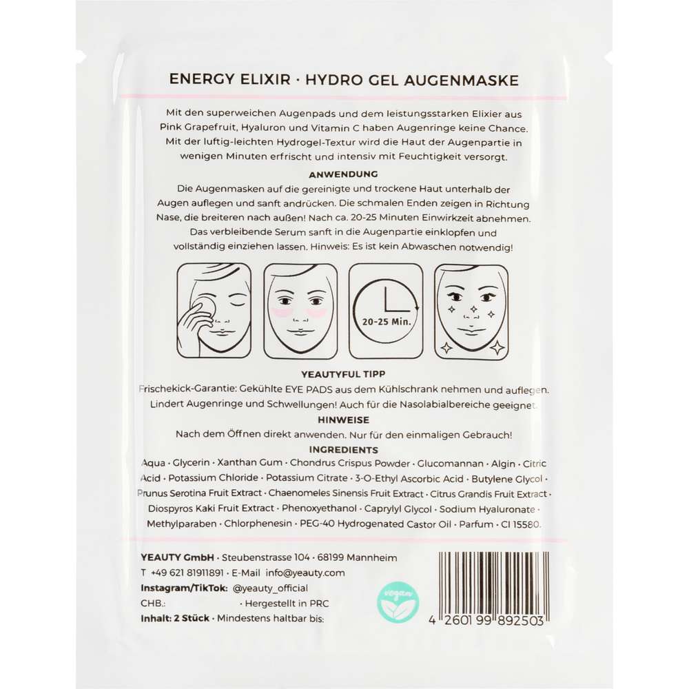 Produktabbildung Yeauty Eye Pads, Energy Elixir