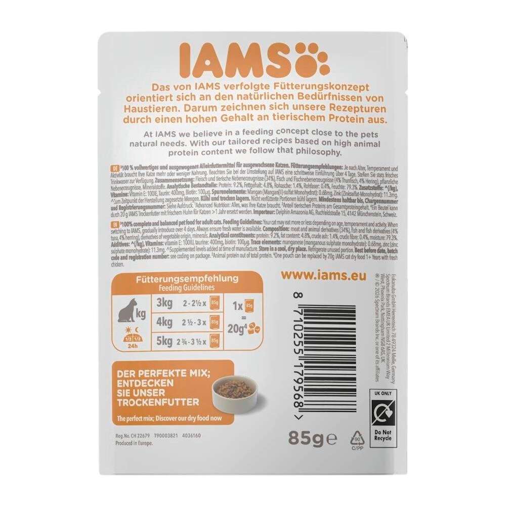 Produktabbildung IAMS Katzen-Nassfutter, Thunfisch/Hering