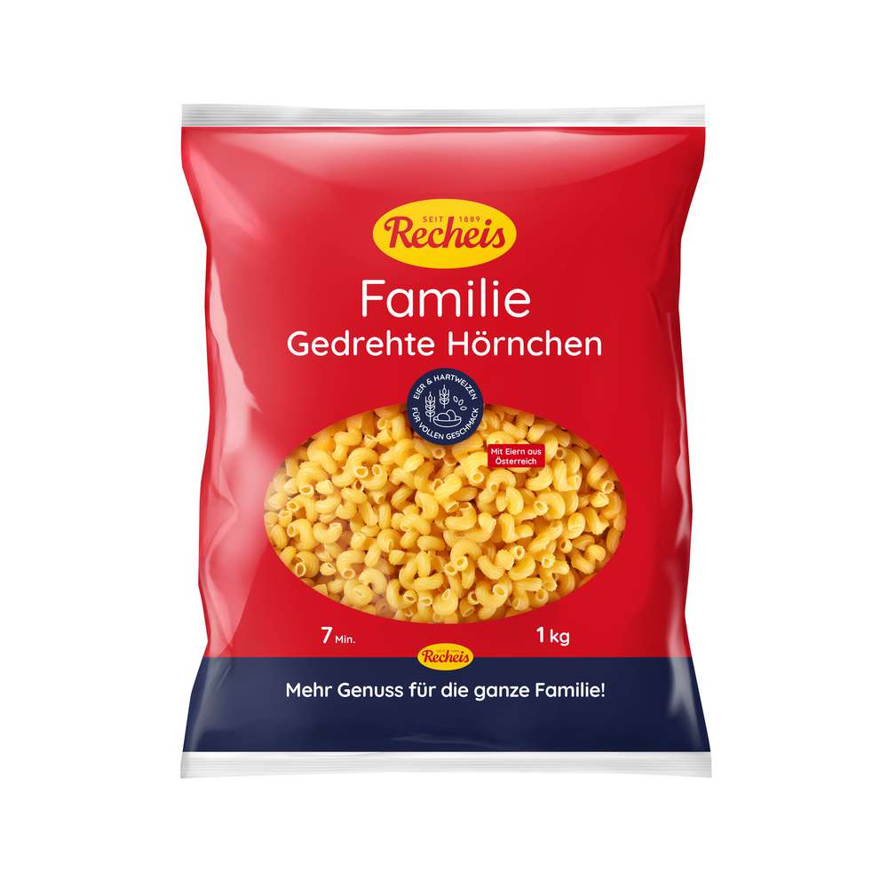 Produktabbildung Recheis Nudeln, gedrehte Hörnchen, Familienpackung