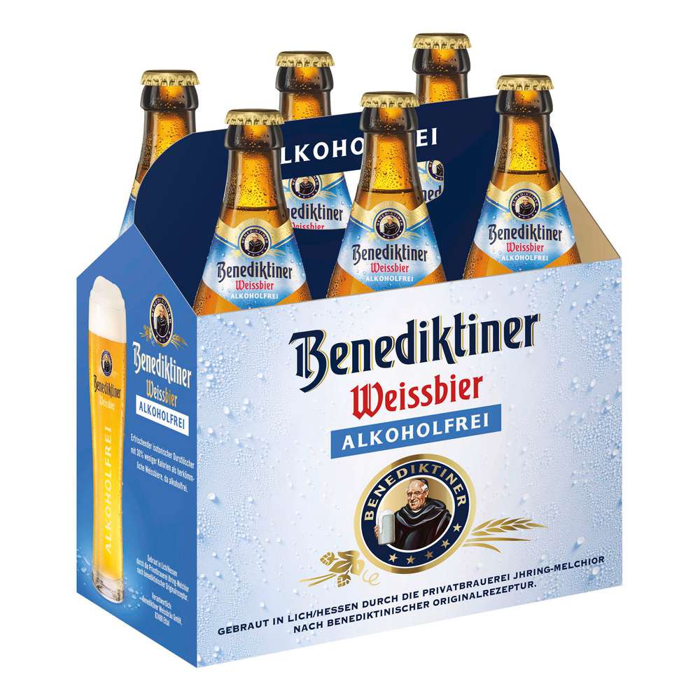 Produktabbildung Benediktiner Weißbier, alkoholfrei (6x 0,500 Liter)