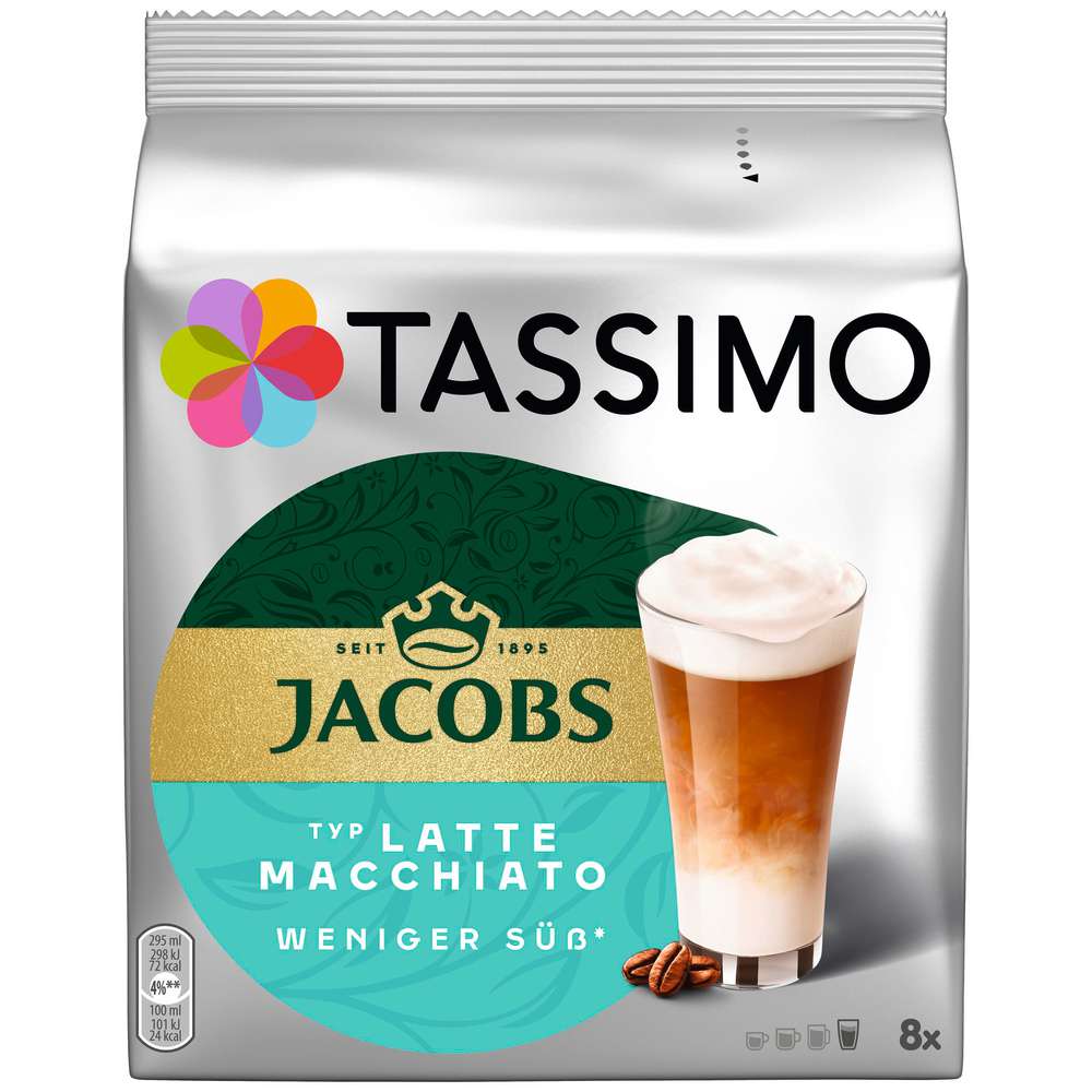 Produktabbildung Tassimo Kaffee Kapseln Latte Macchiato, weniger süß