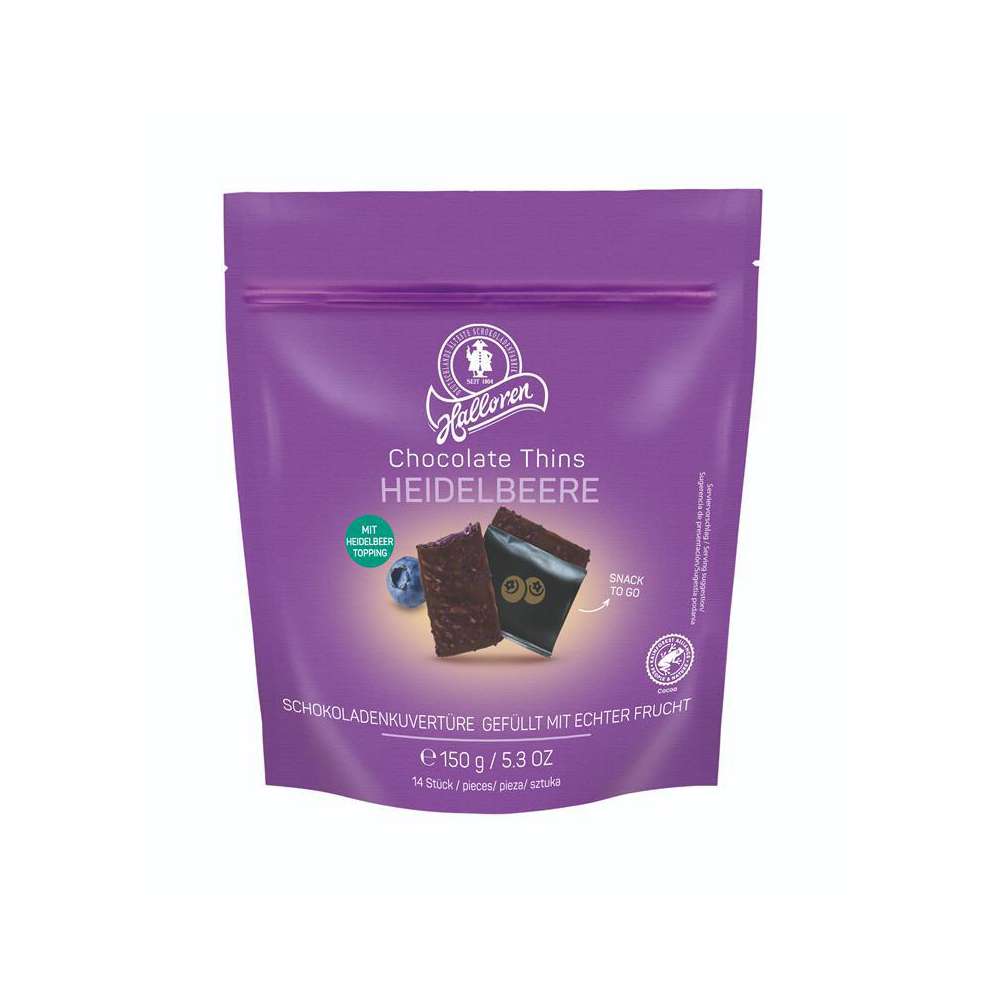 Produktabbildung Halloren ChocolateThins Heidelbeere