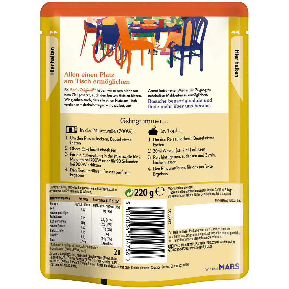 Produktabbildung BEN'S ORIGINAL Express Reis bunter Paprika