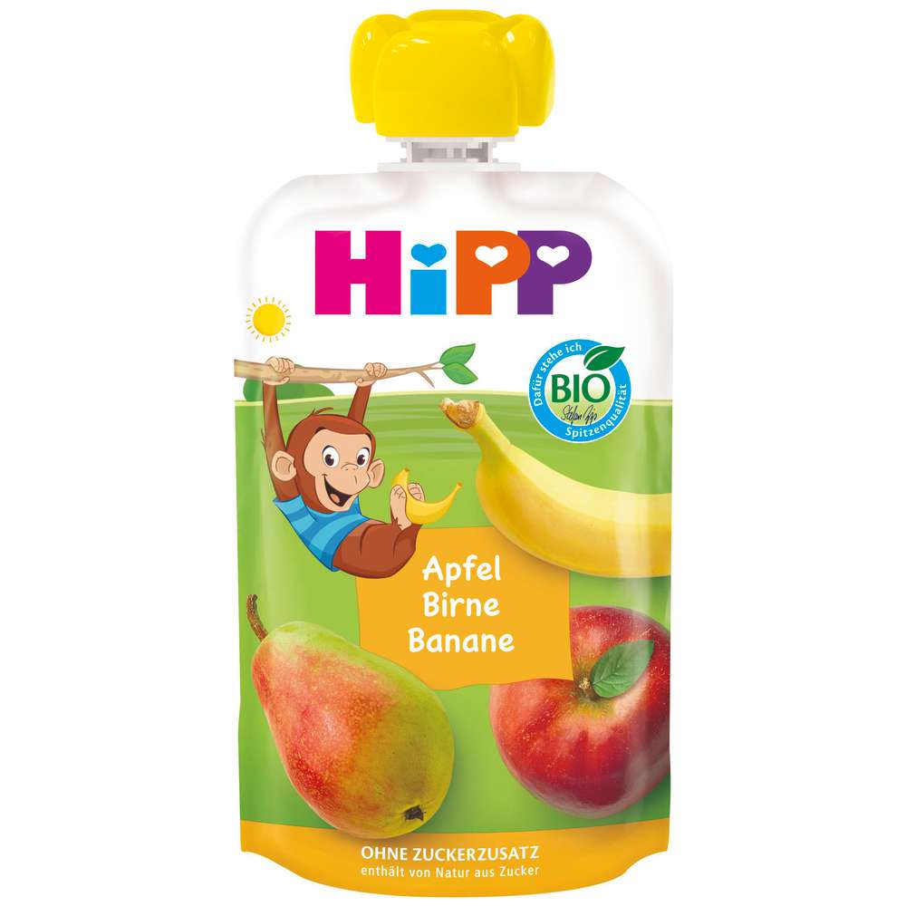 Produktabbildung Hipp Hippis Quetschbeutel, Apfel/Birne/Banane