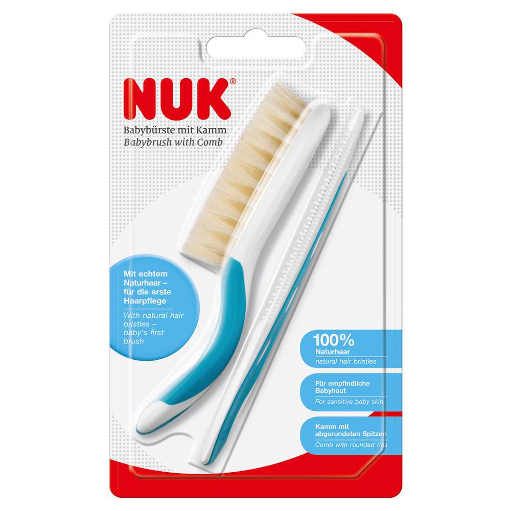 Produktabbildung Nuk Baby-Bürste mit Kamm, 100% Naturhaar