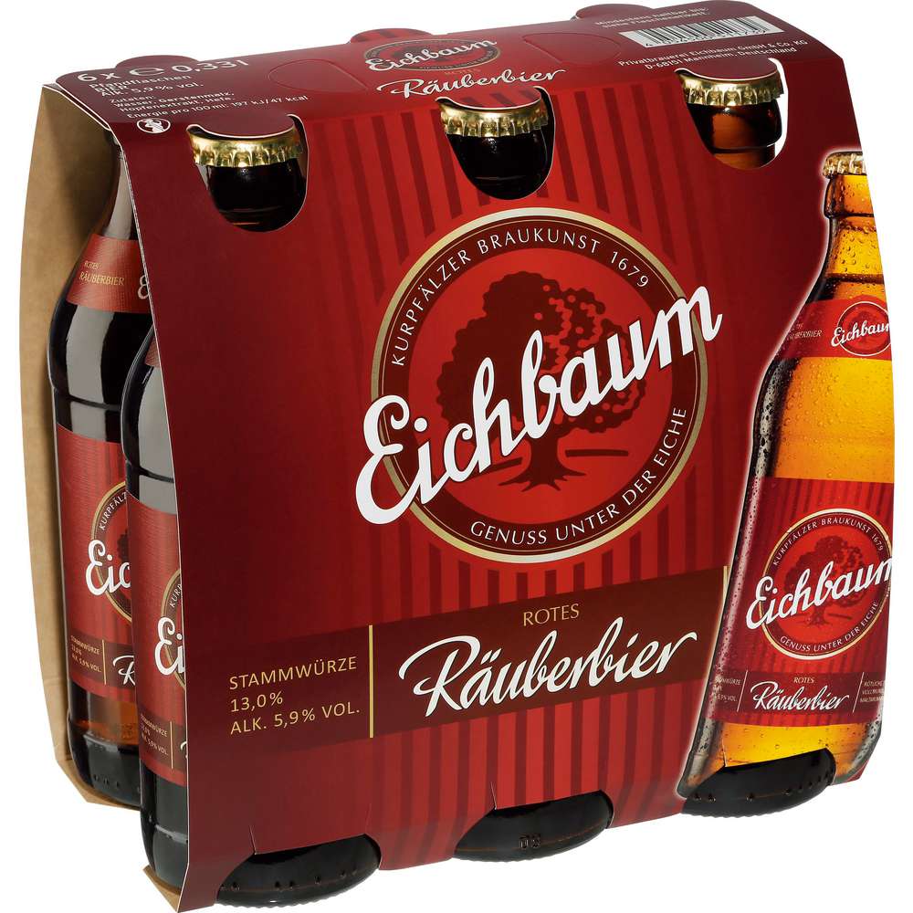 Produktabbildung Eichbaum Rotes Räuberbier 5,9% (6x 0,330 Liter)