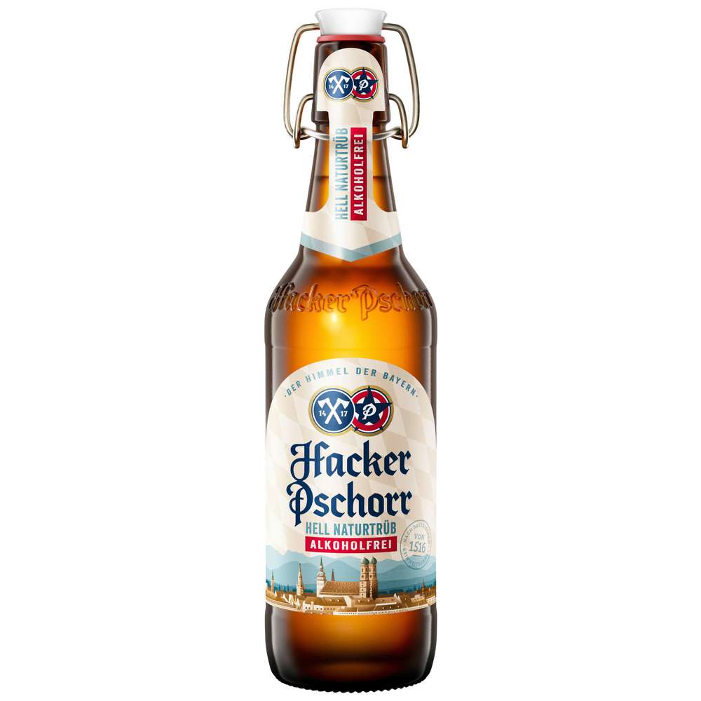 Produktabbildung Hacker Pschorr Helles Bier Münchner Alkoholfreies, naturtrüb
