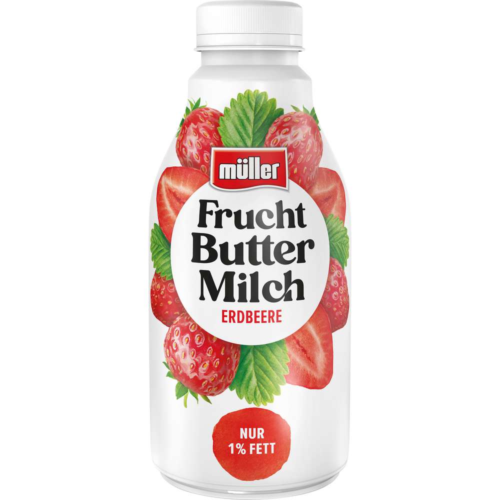 Produktabbildung Müller Fruchtbuttermilch, Erdbeere