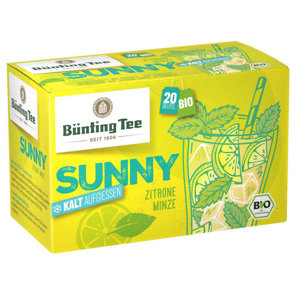 Produktabbildung Bünting Tee Bio Tee Sunny kalt aufgießen, Zitrone-Minze