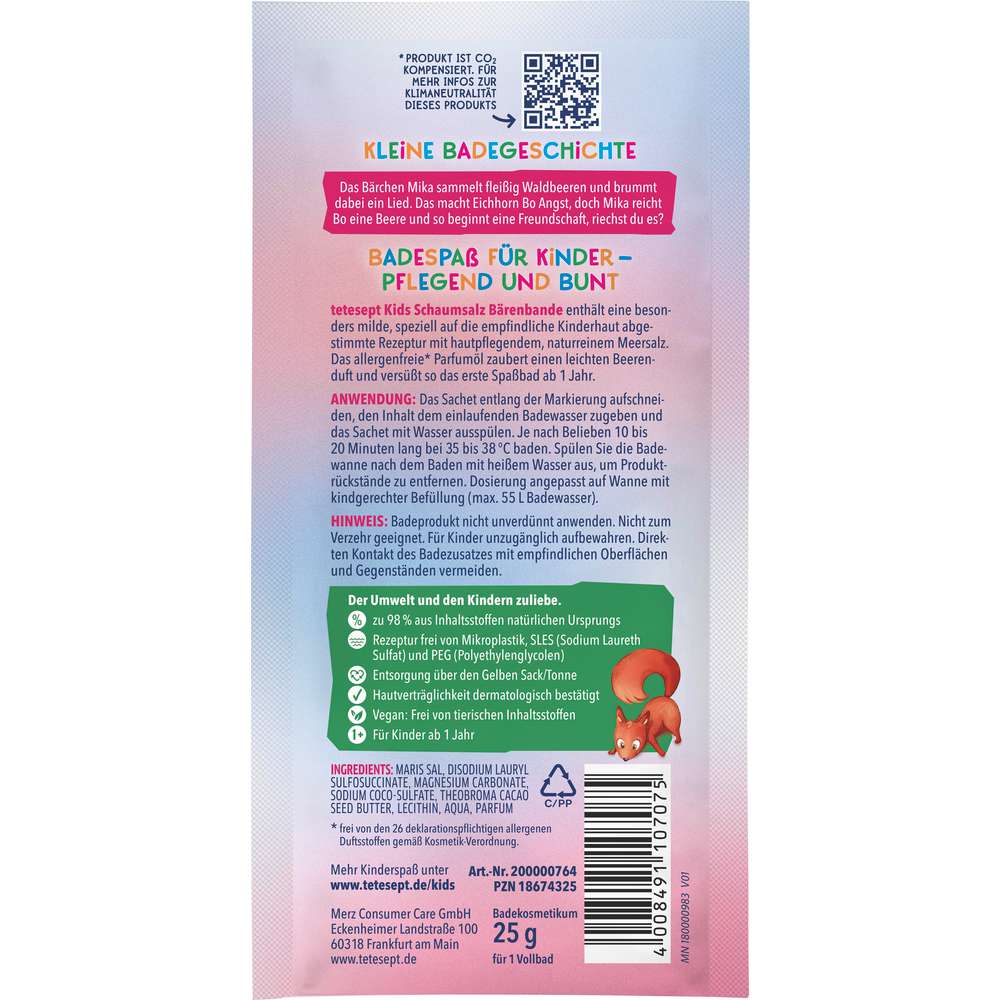 Produktabbildung tetesept Schaumsalz Kids, Bärenbande 