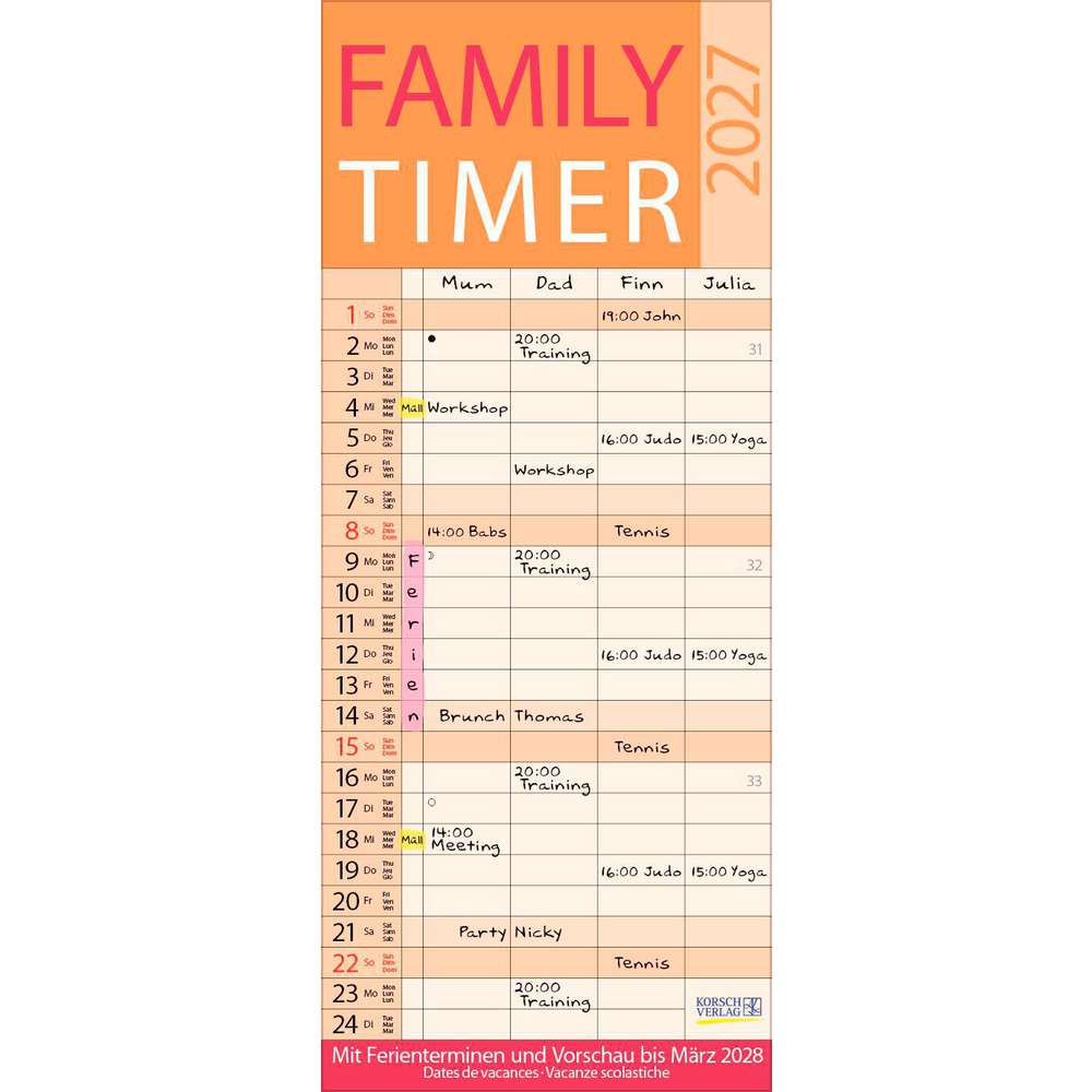 Produktabbildung Korsch Verlag Familien-Planer Lifestyle 2027