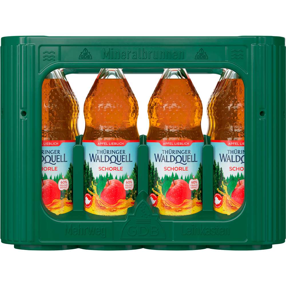 Produktabbildung Thüringer Waldquell Apfelschorle, lieblich (12x 1,000 Liter)