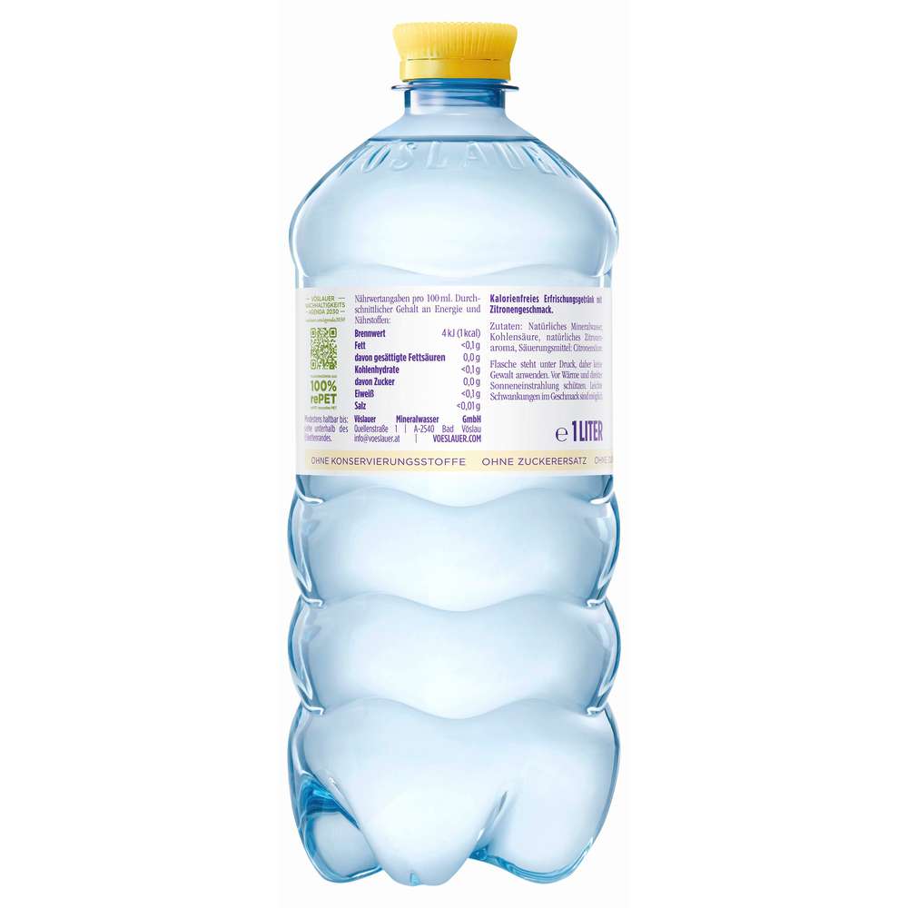 Produktabbildung Vöslauer Wasser mit Geschmack, mit Kohlensäure, Zitrone