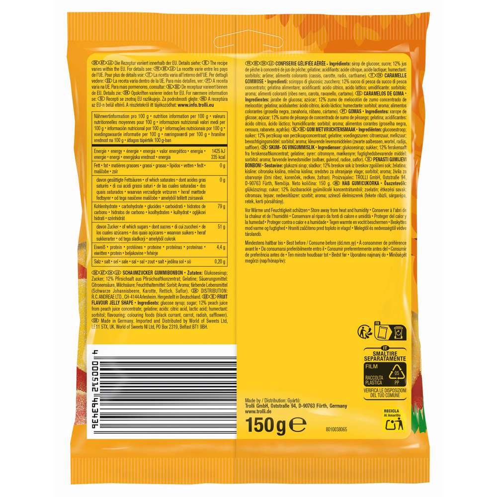 Produktabbildung Trolli Fruchtgummi, Pfirsichringe