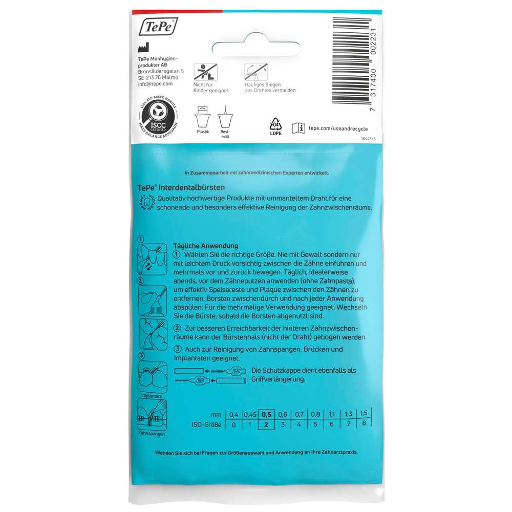 Produktabbildung TePe Interdentalbürsten, 0,5 mm, rot