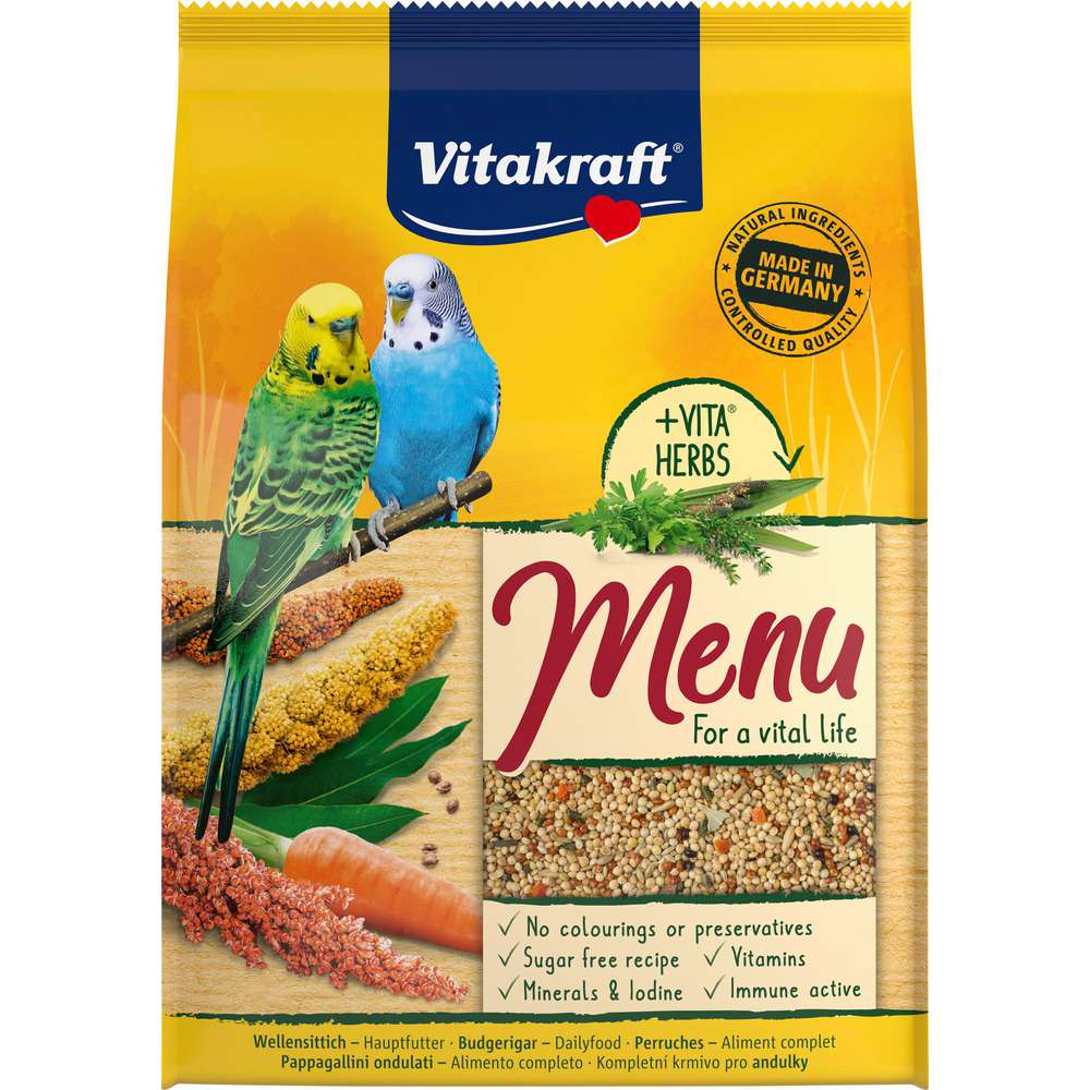 Produktabbildung Vitakraft Vogelfutter Menu, Wellensittiche
