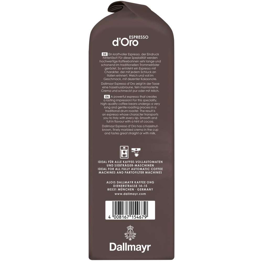 Produktabbildung Dallmayr Espresso d'Oro, ganze Bohne