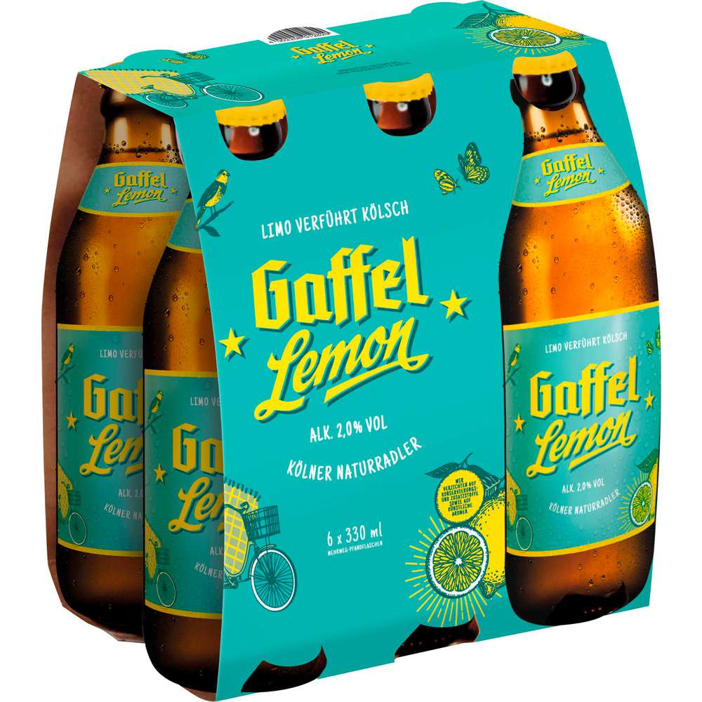 Produktabbildung Gaffel Naturradler, Lemon 2% (6x 0,330 Liter)