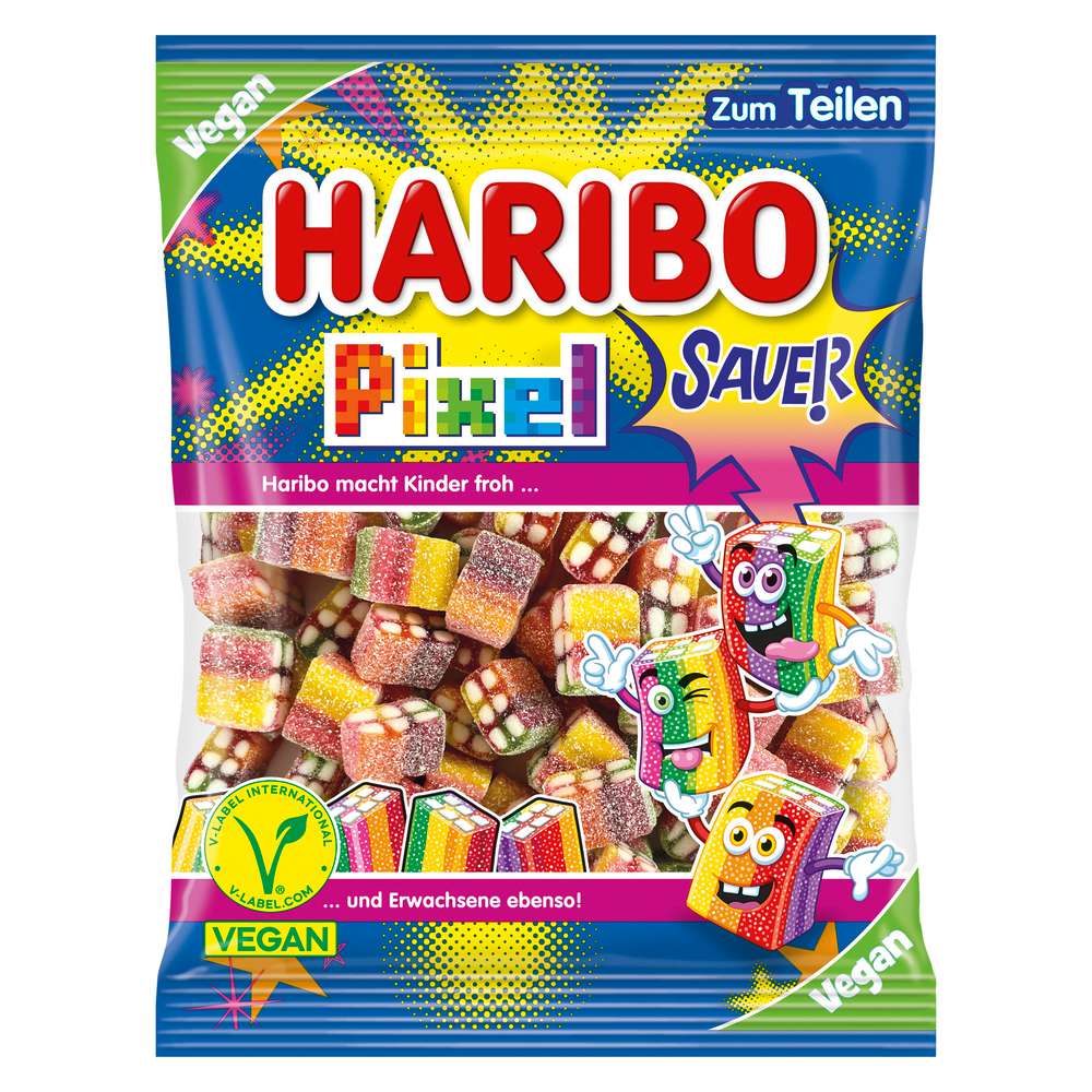 Produktabbildung Haribo Fruchtgummi Pixel, Sauer