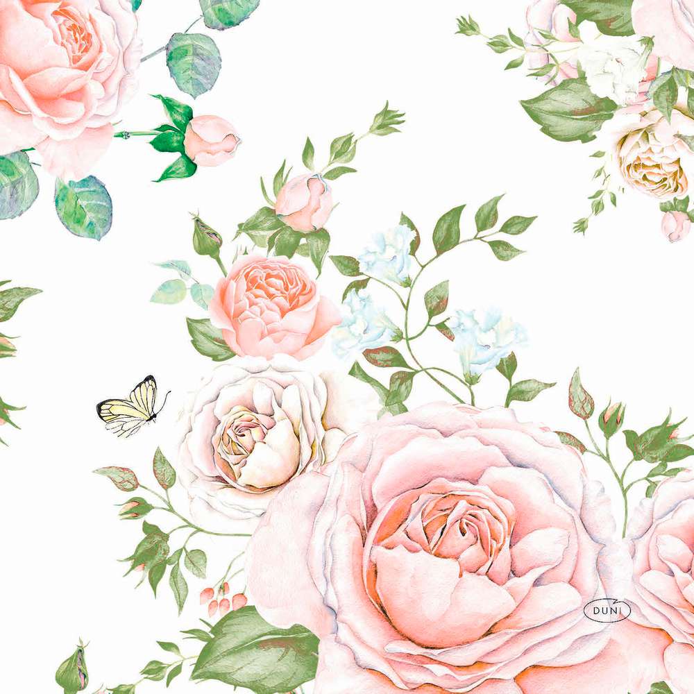 Produktabbildung Duni Servietten, Rosen-Motiv, 33 x 33cm