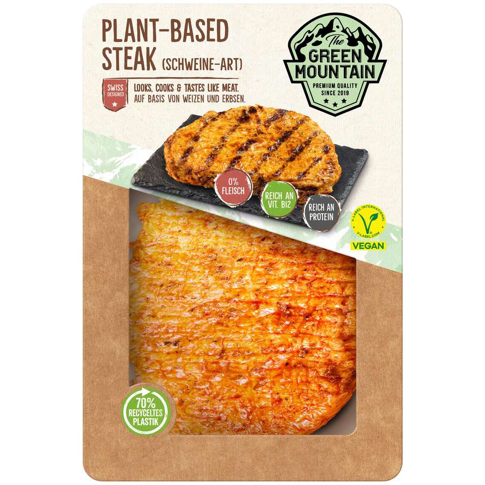 Produktabbildung The Green Mountain Plant-Based Steak, Schweine-Art