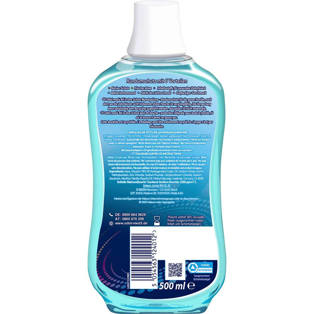 Produktabbildung Odol Med 3 Mundspülung All in One Schutz, ohne Alkohol