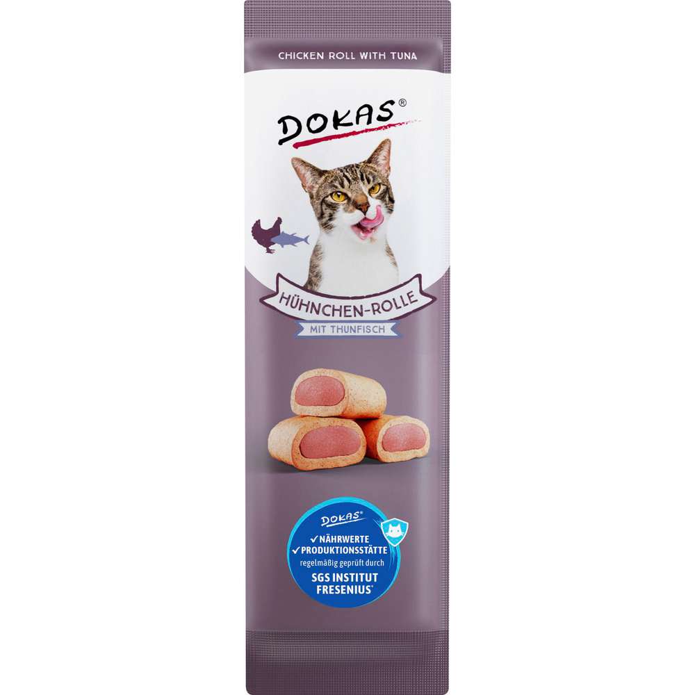 Produktabbildung Dokas Katzen-Snack, Hühnchenrolle Thunfisch