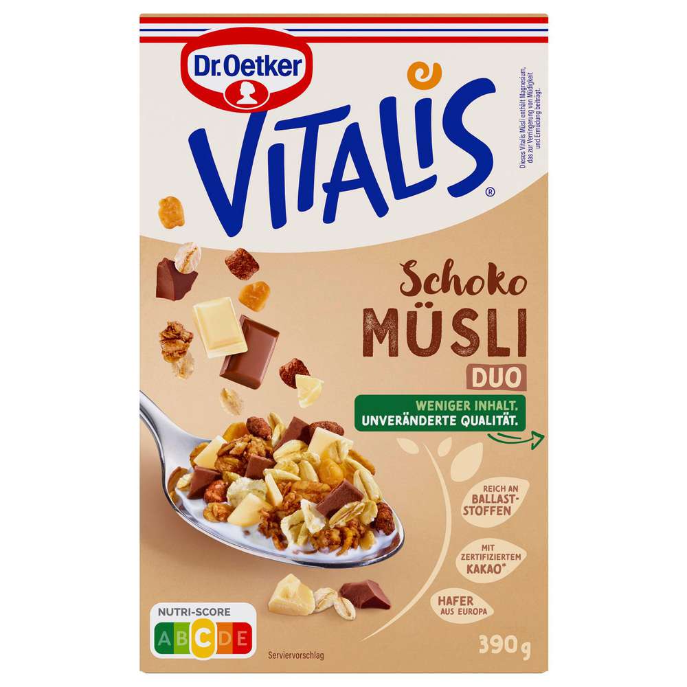 Produktabbildung Dr. Oetker Vitalis Schoko Müsli Duo