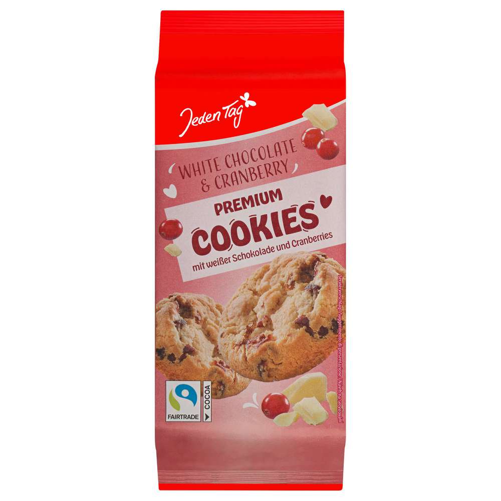 Produktabbildung Jeden Tag Cookies, White Chocolate & Cranberry Cookie 