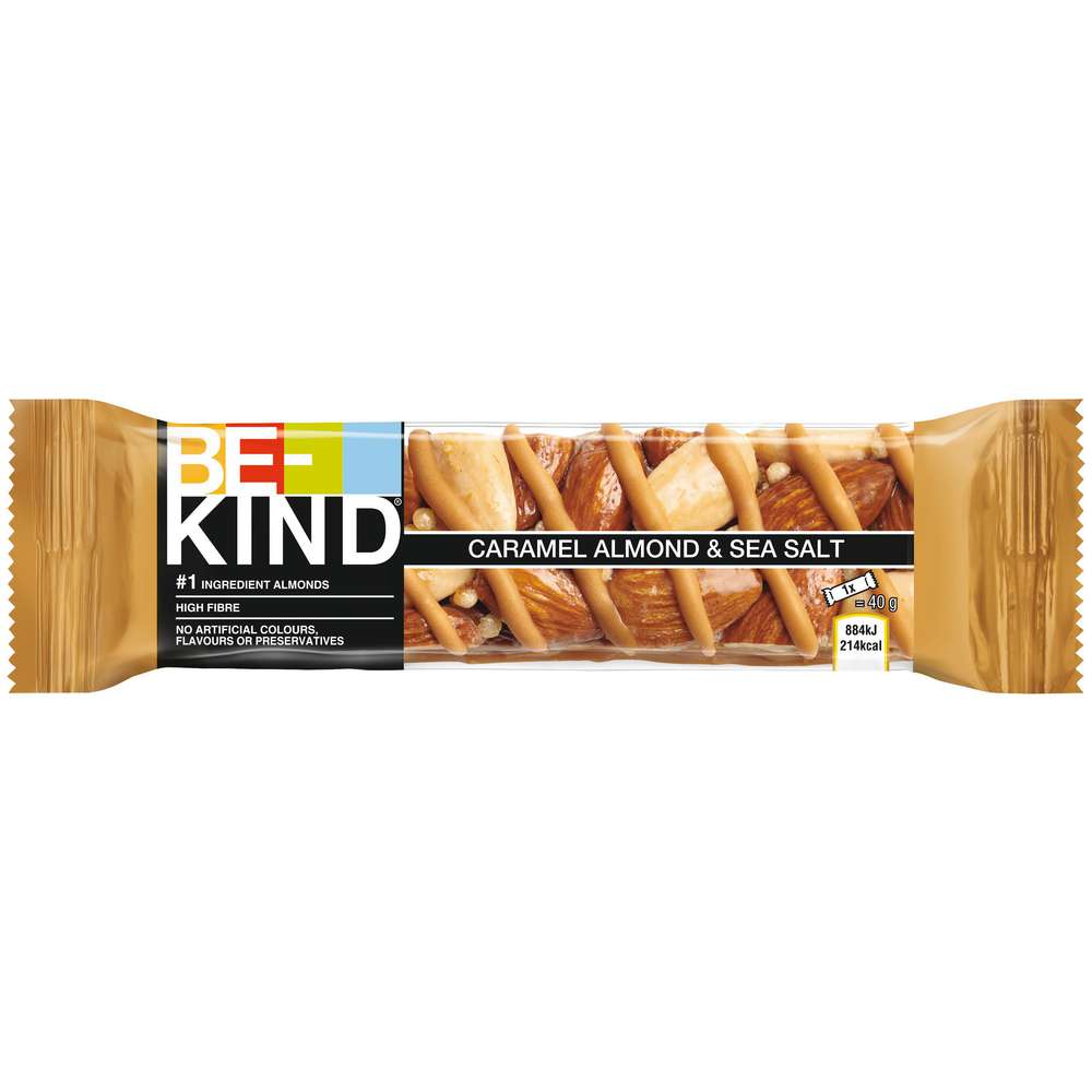 Produktabbildung Be-Kind Riegel Caramel Almond & Sea Salt