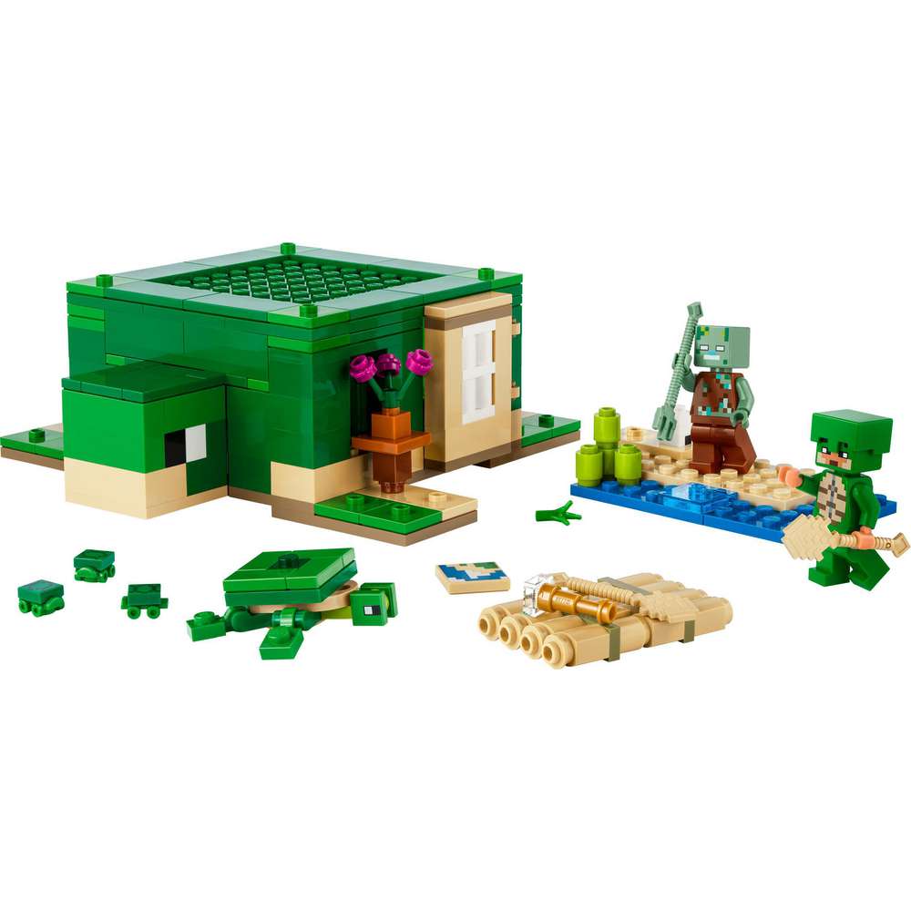 Produktabbildung Lego LEGO Minecraft 21254 Das Schildkrötenstrandhaus, Spielzeug-Haus mit Tieren