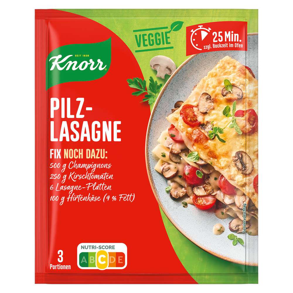 Produktabbildung Knorr Fix Würzmischung, Pilz-Lasagne