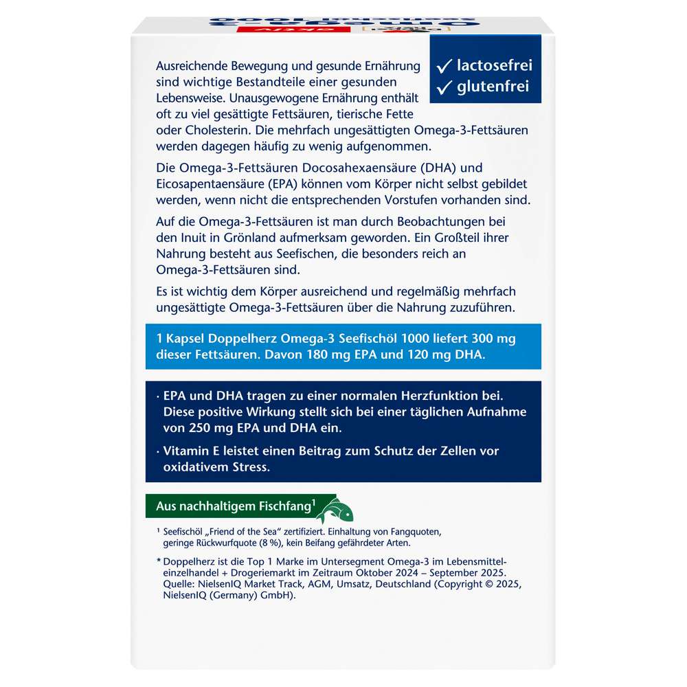 Produktabbildung Doppelherz Omega-3 Seefischöl 1000 Kapseln