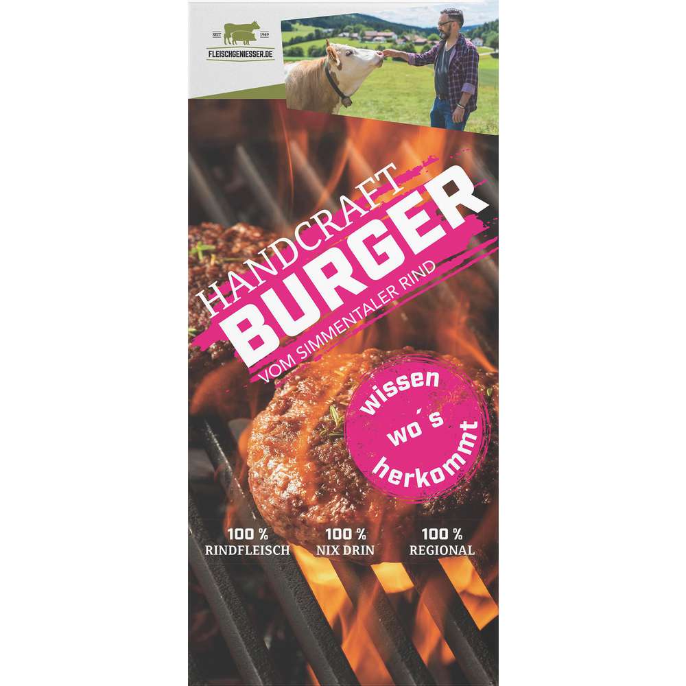 Produktabbildung Fleischgeniesser.de Burger vom Simmentaler Rind, tiefgekühlt