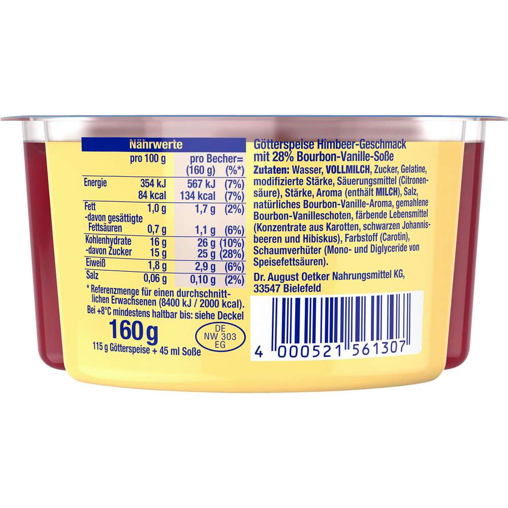 Produktabbildung Dr. Oetker Götterspeise mit Soße, Himbeere