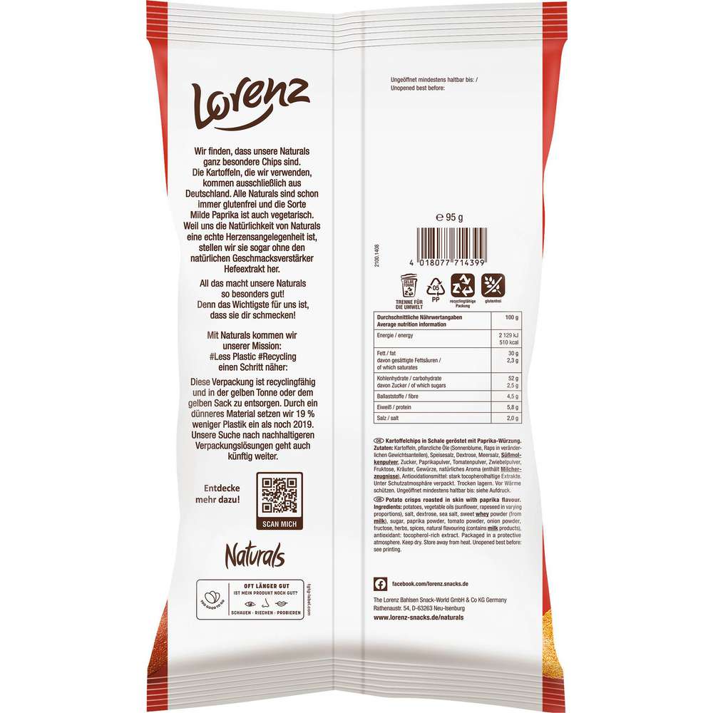 Produktabbildung Naturals Chips Naturals, Paprika