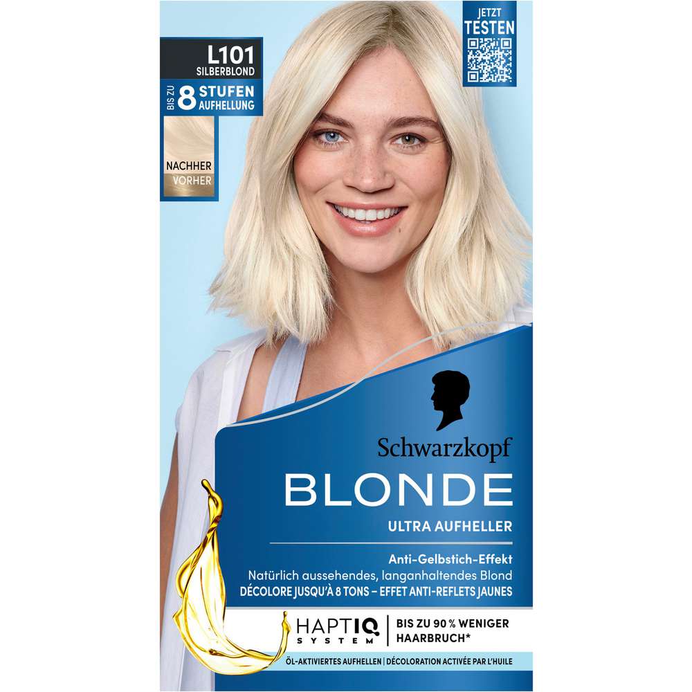 Produktabbildung Schwarzkopf Ultra aufhellende Haarfarbe, Silberblond L101