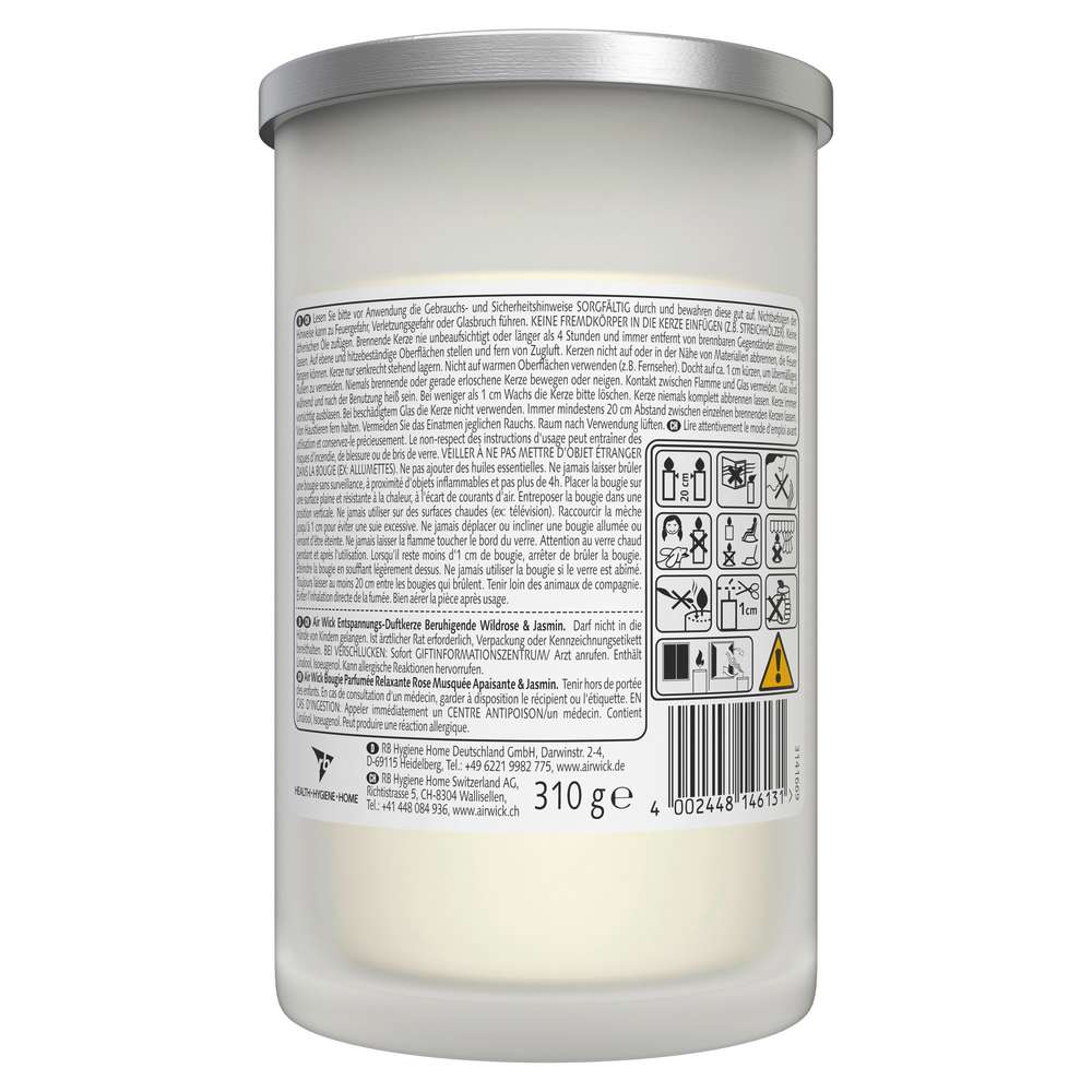 Produktabbildung Air Wick Entspannungs-Duftkerze, Fühl dich wohl Beruhigende Wildrose & Jasmin