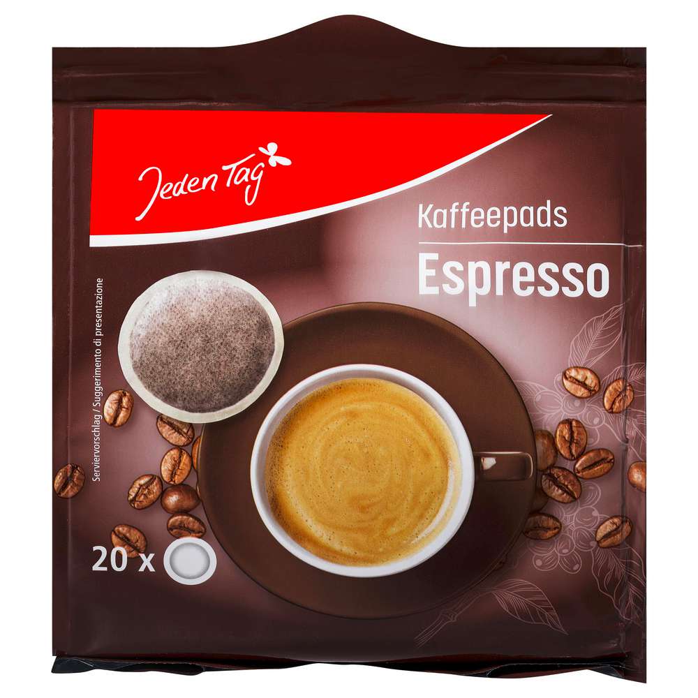 Produktabbildung Jeden Tag Kaffeepads, Espresso