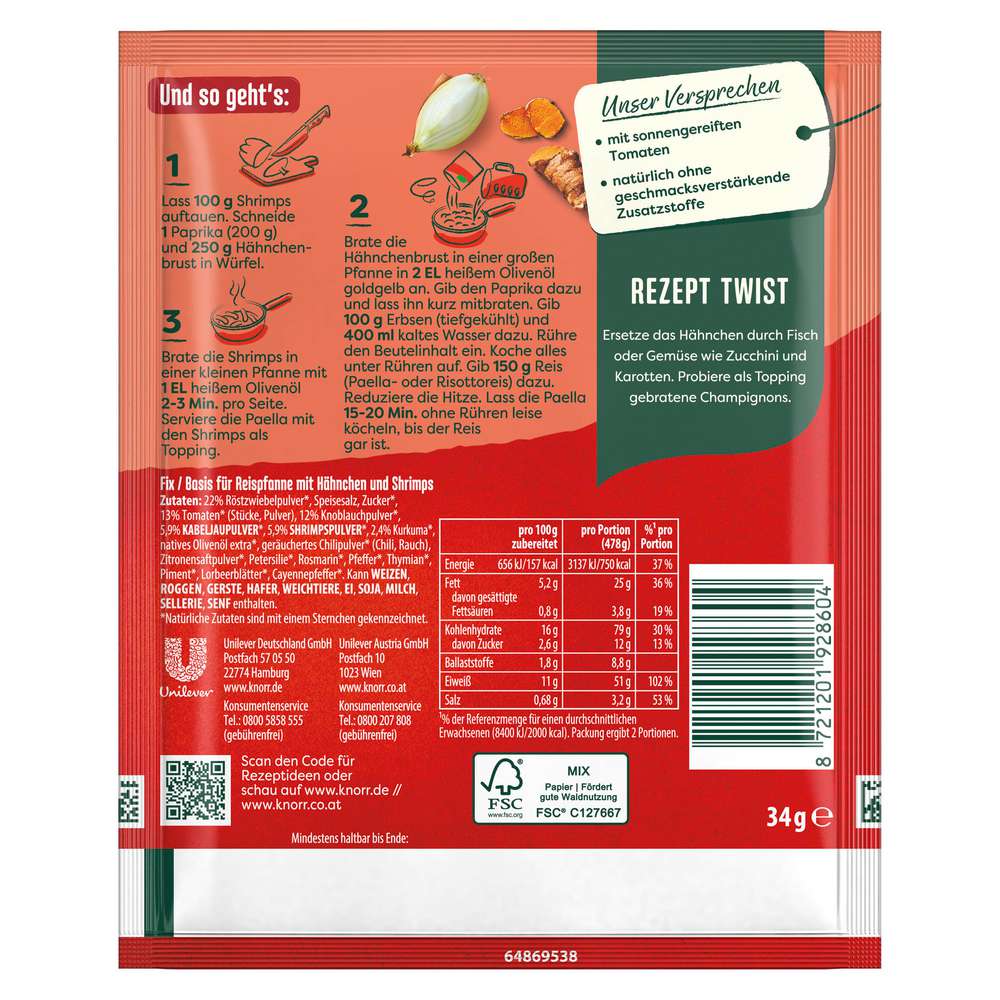 Produktabbildung Knorr Fix Würzmischung, Paella