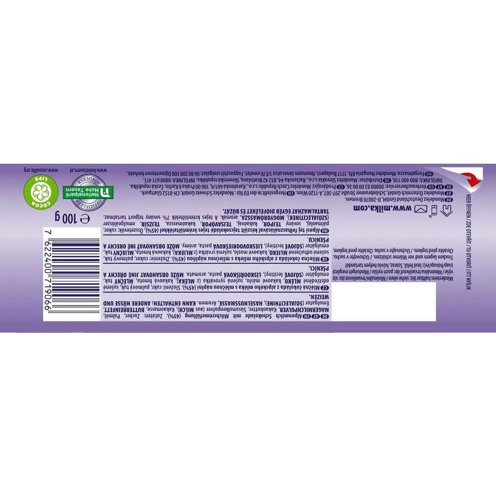 Produktabbildung Milka Tafelschokolade, Milch