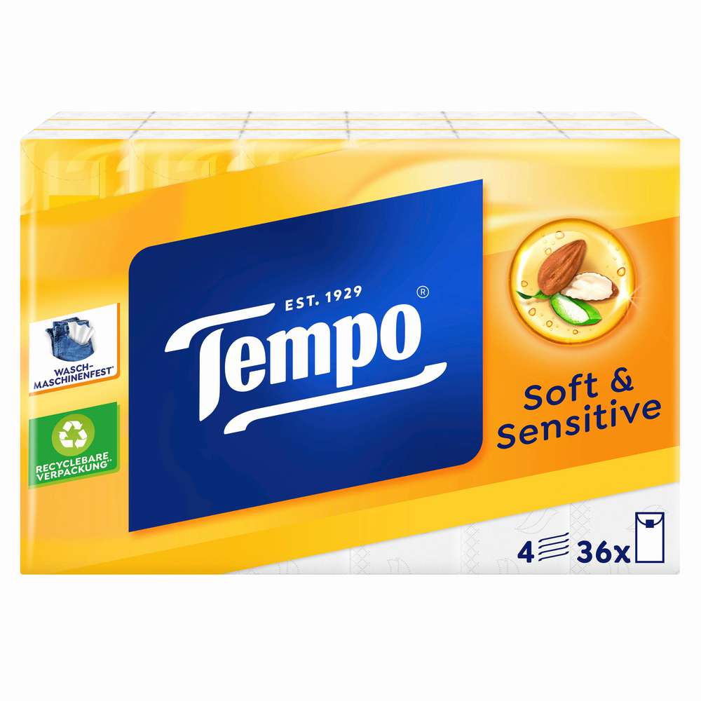 Produktabbildung Tempo Taschentücher, Plus soft & sensitive