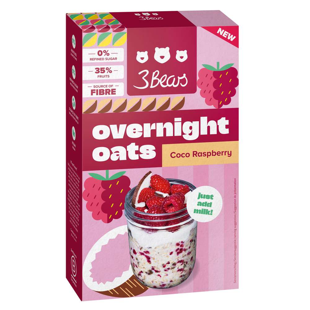 Produktabbildung 3Bears Overnight Oats Coco Raspberry