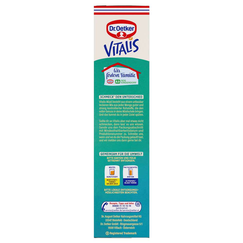 Produktabbildung Dr. Oetker Vitalis Knusper Müsli, Kokos-Mandel