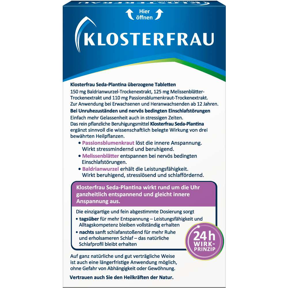 Produktabbildung Klosterfrau Seda-Plantina-Tabletten, Innere Ruhe