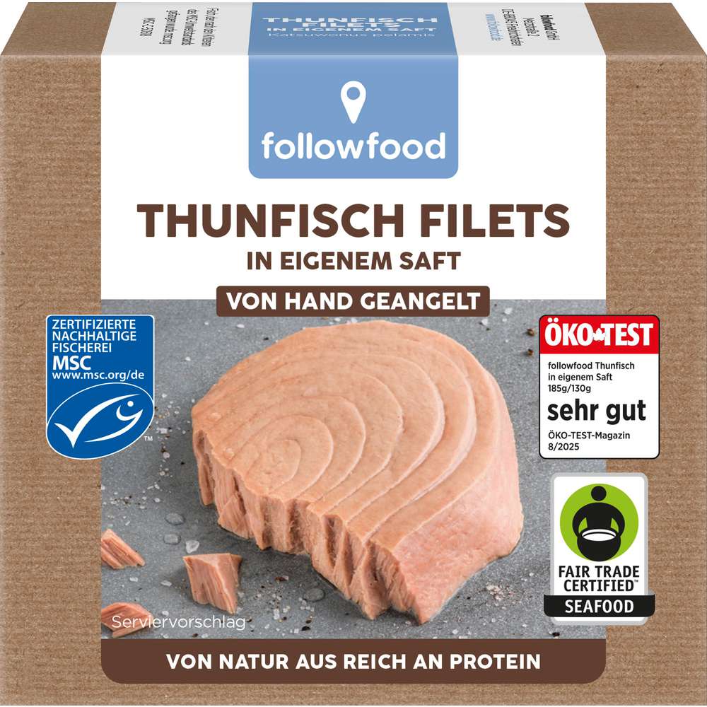 Produktabbildung followfood MSC Thunfisch Filets, Natur