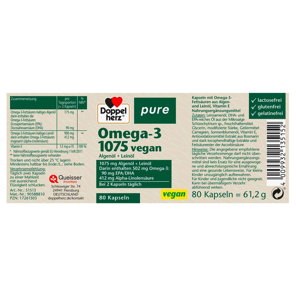 Produktabbildung Doppelherz Pmega-3 pure 1075 vegan