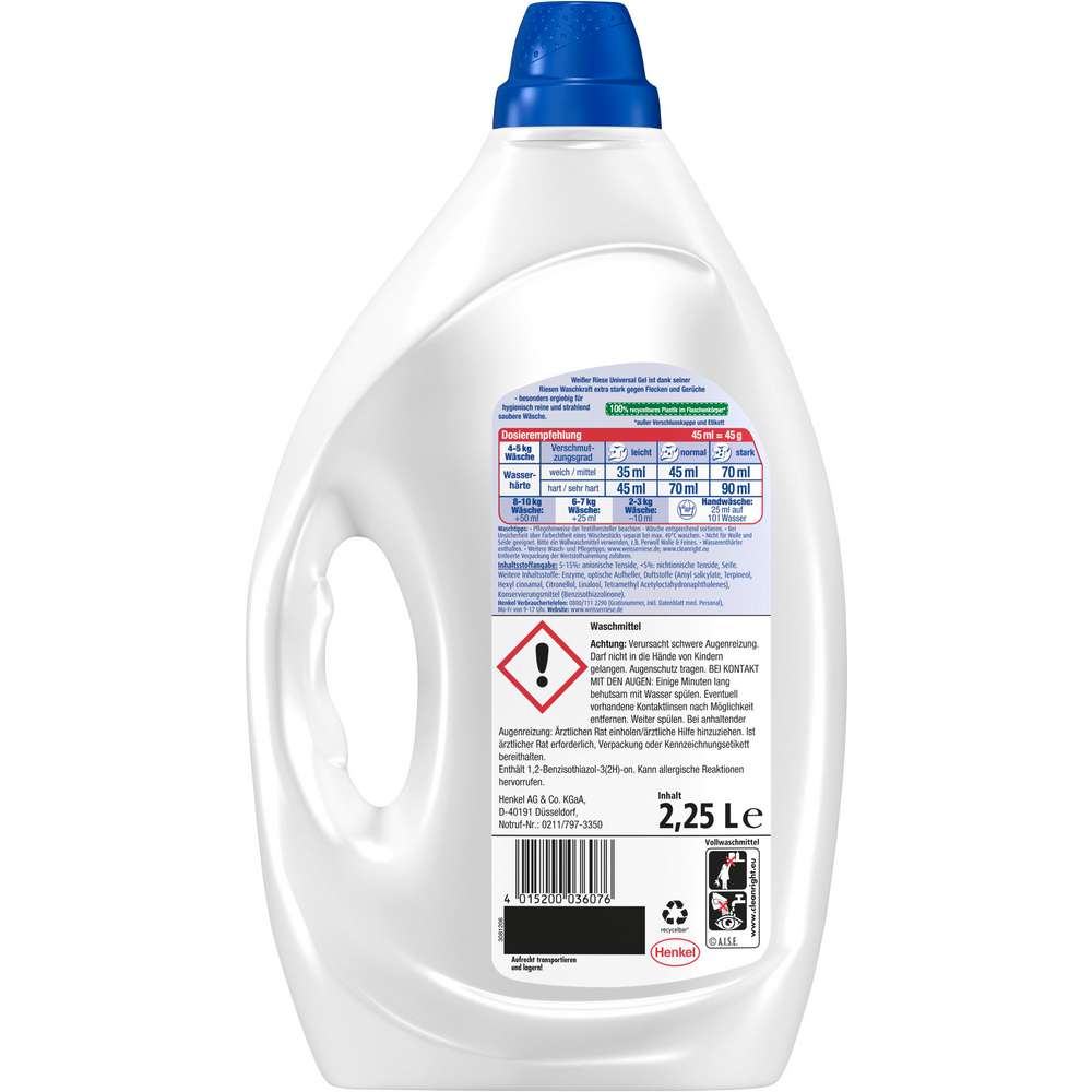 Produktabbildung Weißer Riese Universal-Waschmittel Gel