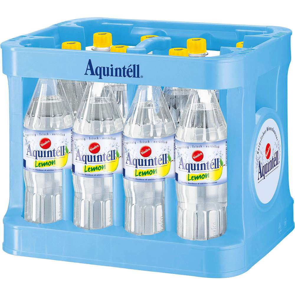 Produktabbildung Aquintéll Mineralwasser mit Zitrone, Spritzig (12x 1,000 Liter)