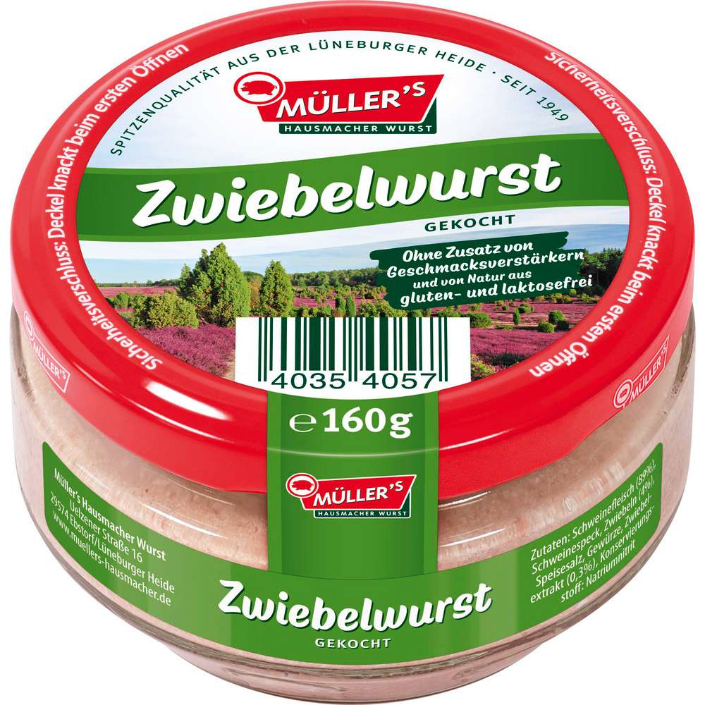 Produktabbildung Müller's Zwiebelwurst im Glas